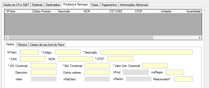 Aba produtos nova