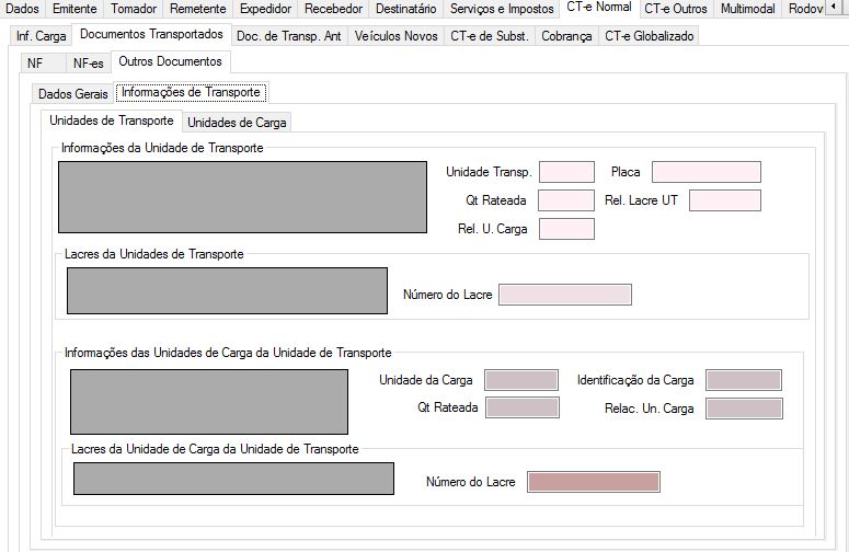 aba Informacoes de Transporte NFes200