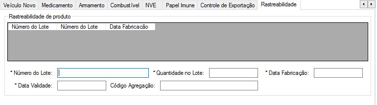 Aba Produto Rastreabilidade